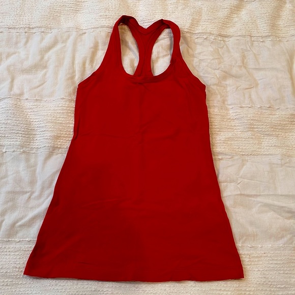 lululemon athletica Tops - Lululemon Stretch Waist-Length Racerback Tank Top | Red | Small/Size 4 | EUC
